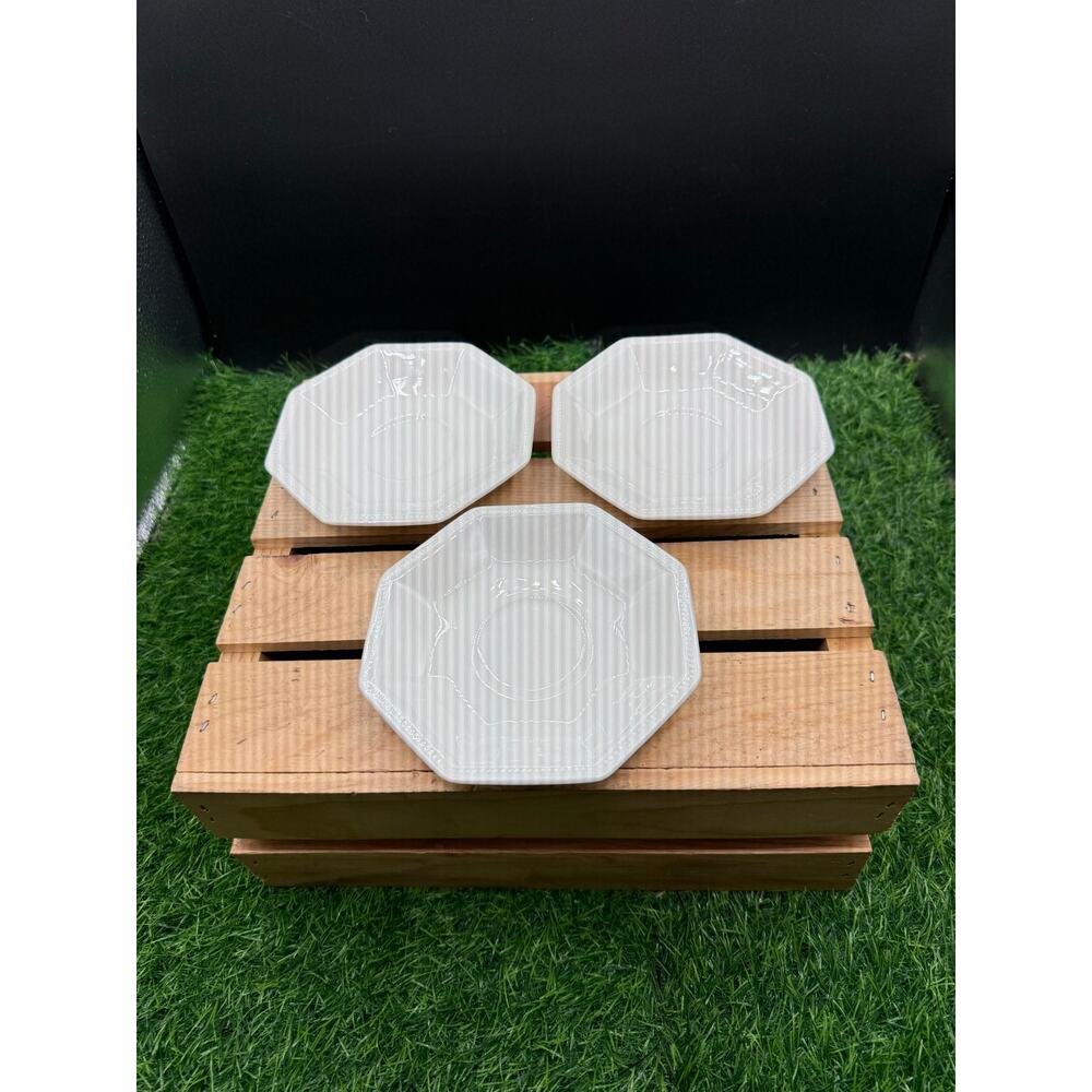 Set of 3 Johnson Brothers Heritage White Octagon 5 3/8" Saucer Plates